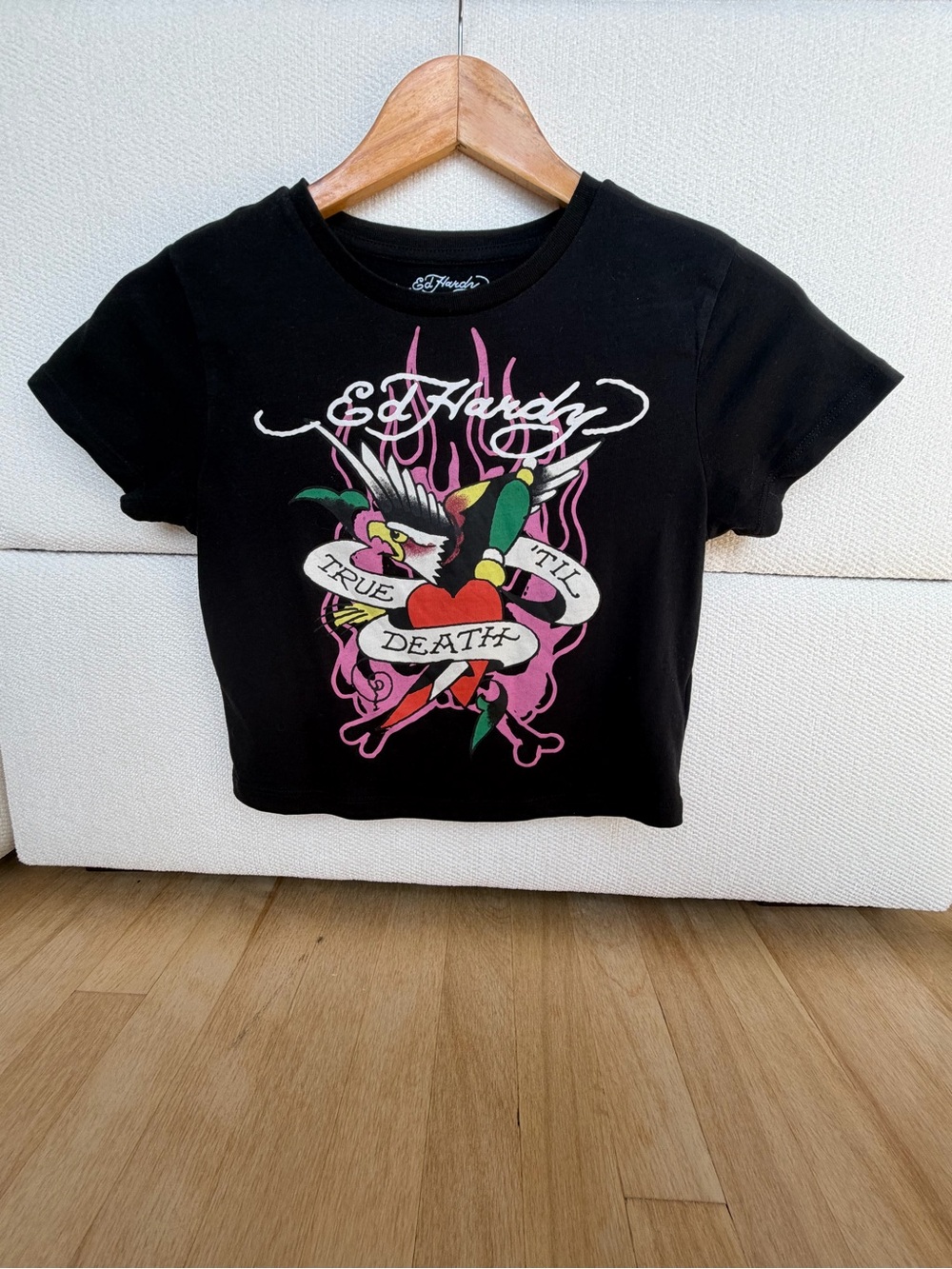 Ed Hardy Black Graphic Tee - True Til Death Design